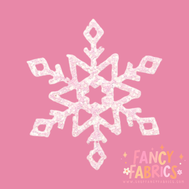 Glitter Snowflake (Pink) | Felt Patch