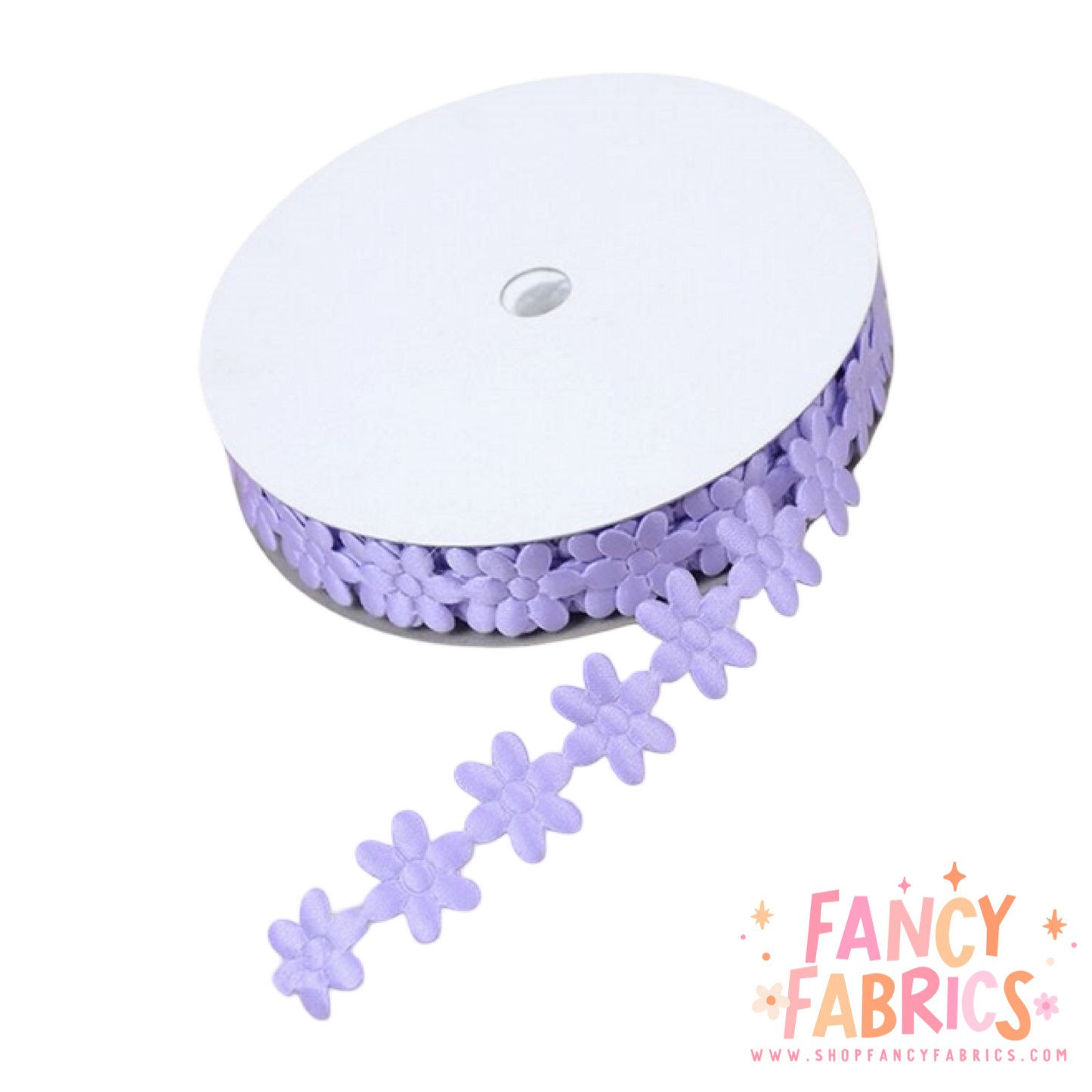Purple | Daisy Embossed Ribbon | Sold By The Yard