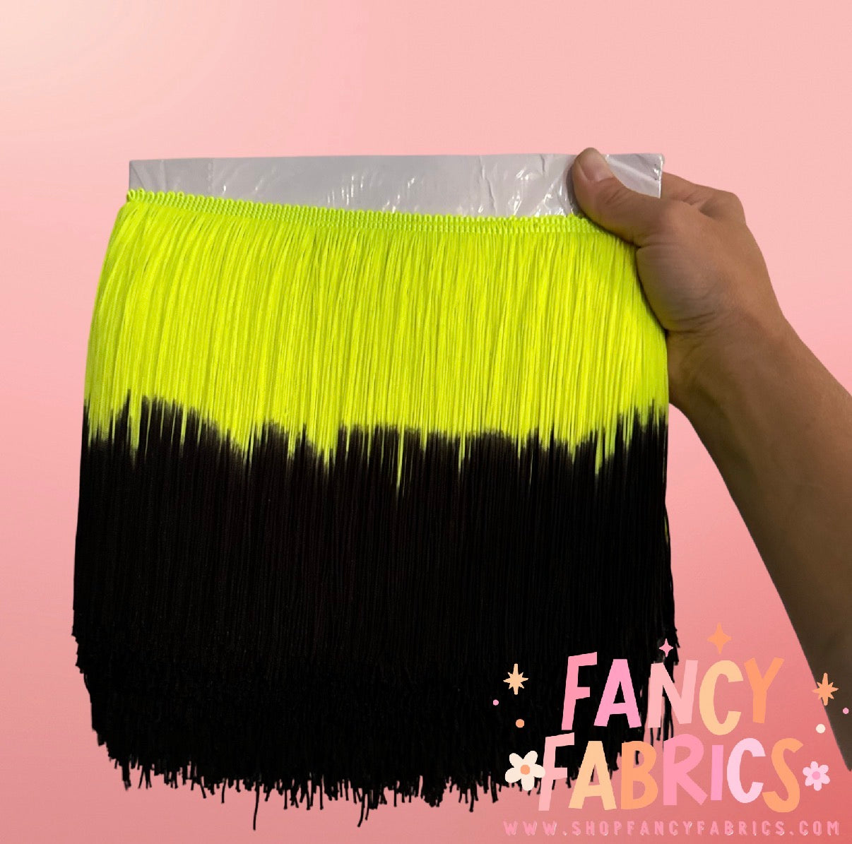 Neon Yellow + Black | Ombré Fringe | By The Yard
