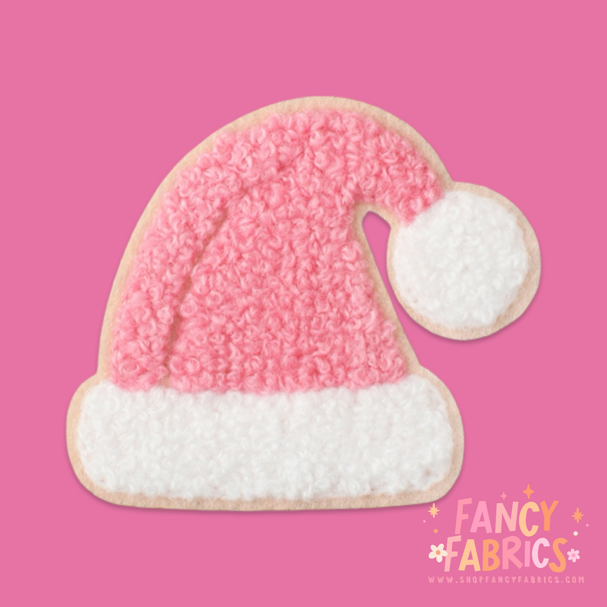 Pink Santa Hat | Iron On Patch