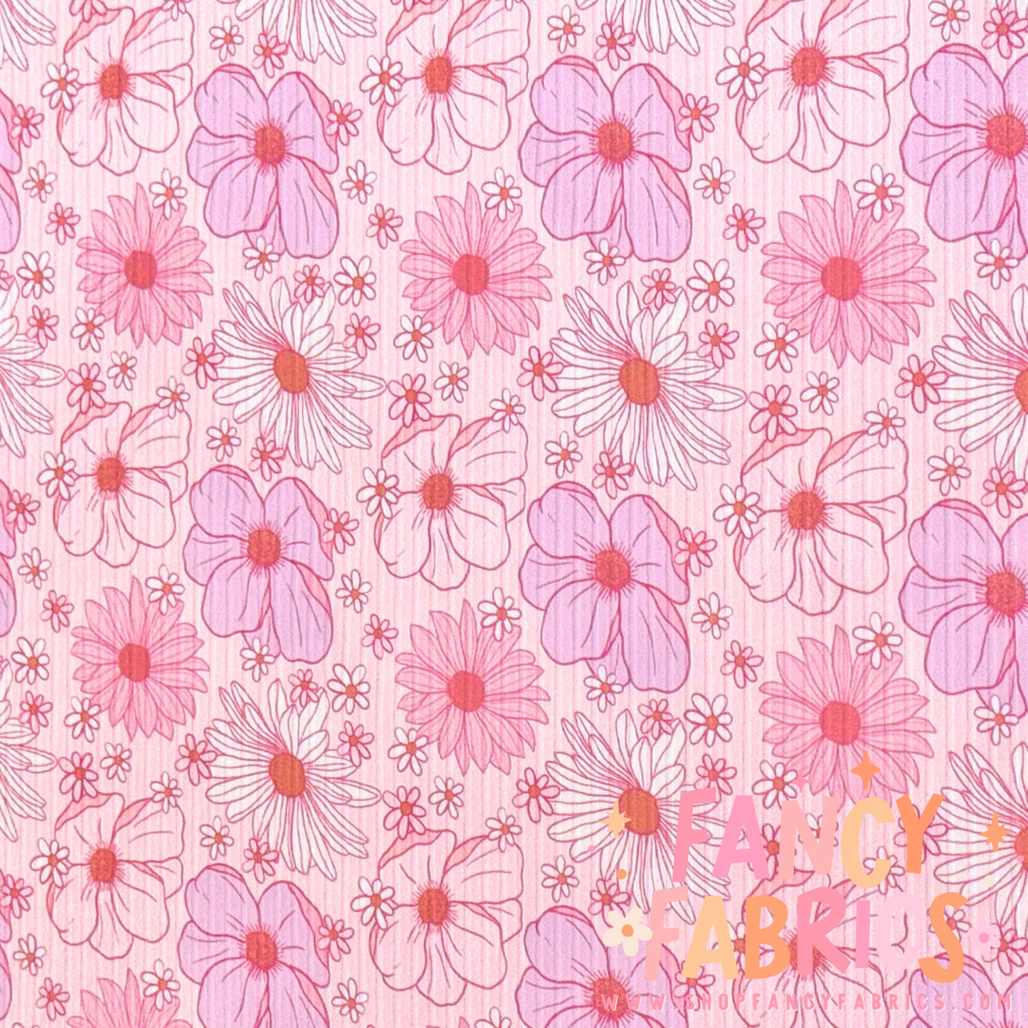 Pink Floral | 6x6 Scaling | Skinny Rib | Ready To Ship