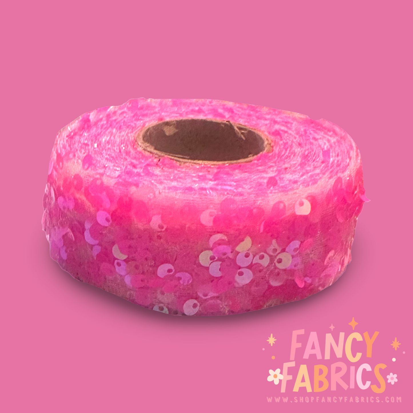 Barbie Pink | 1.5" Single Sided | Sequin Mesh Ribbon | Ready To Ship