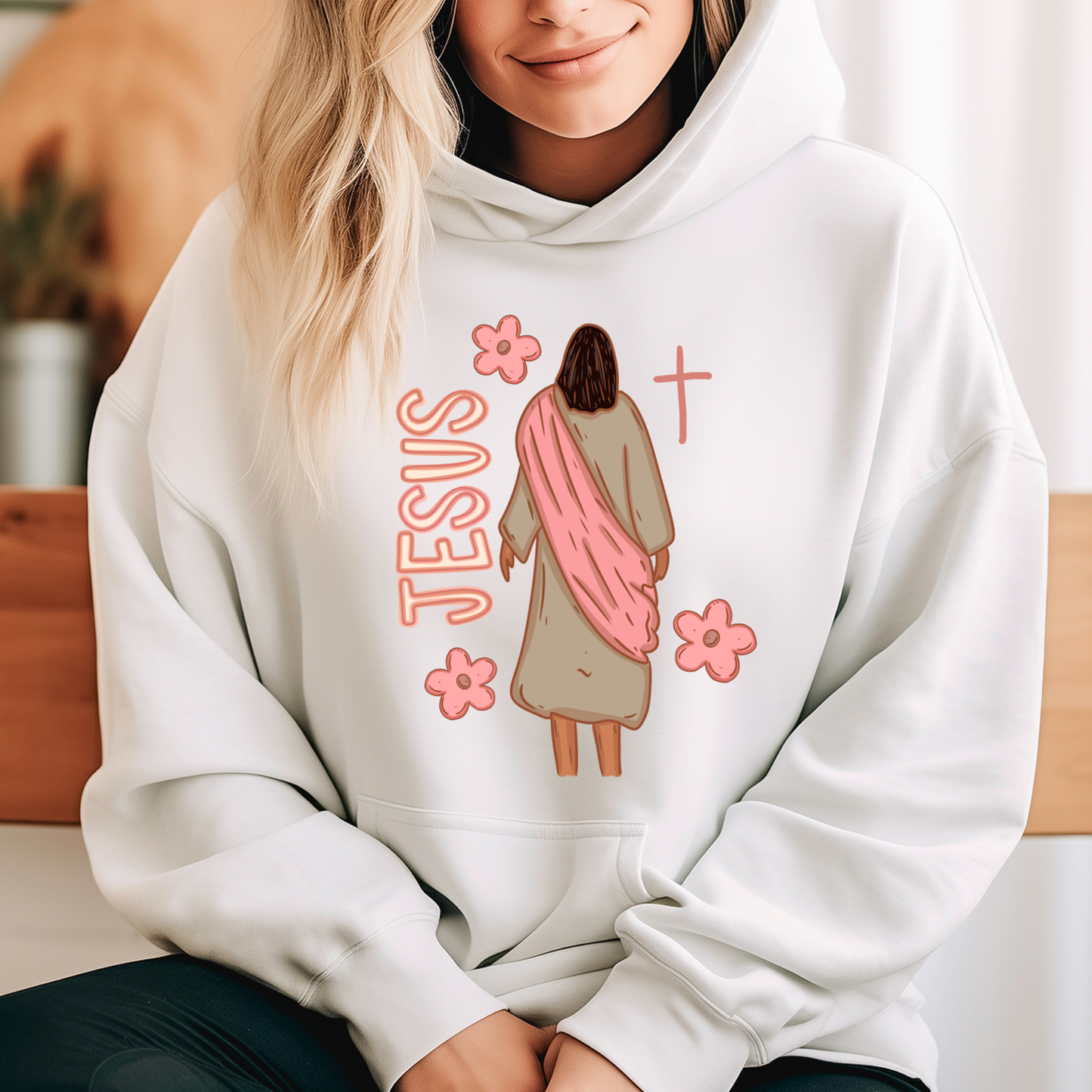 Jesus (Flowers) | Adult Size | DTF Transfer | Ready To Ship