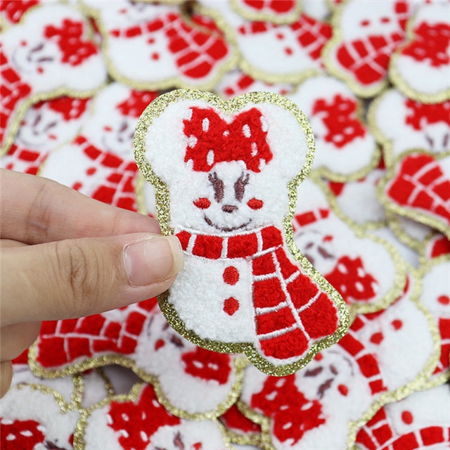 Mouse Snowman | Iron On Patch