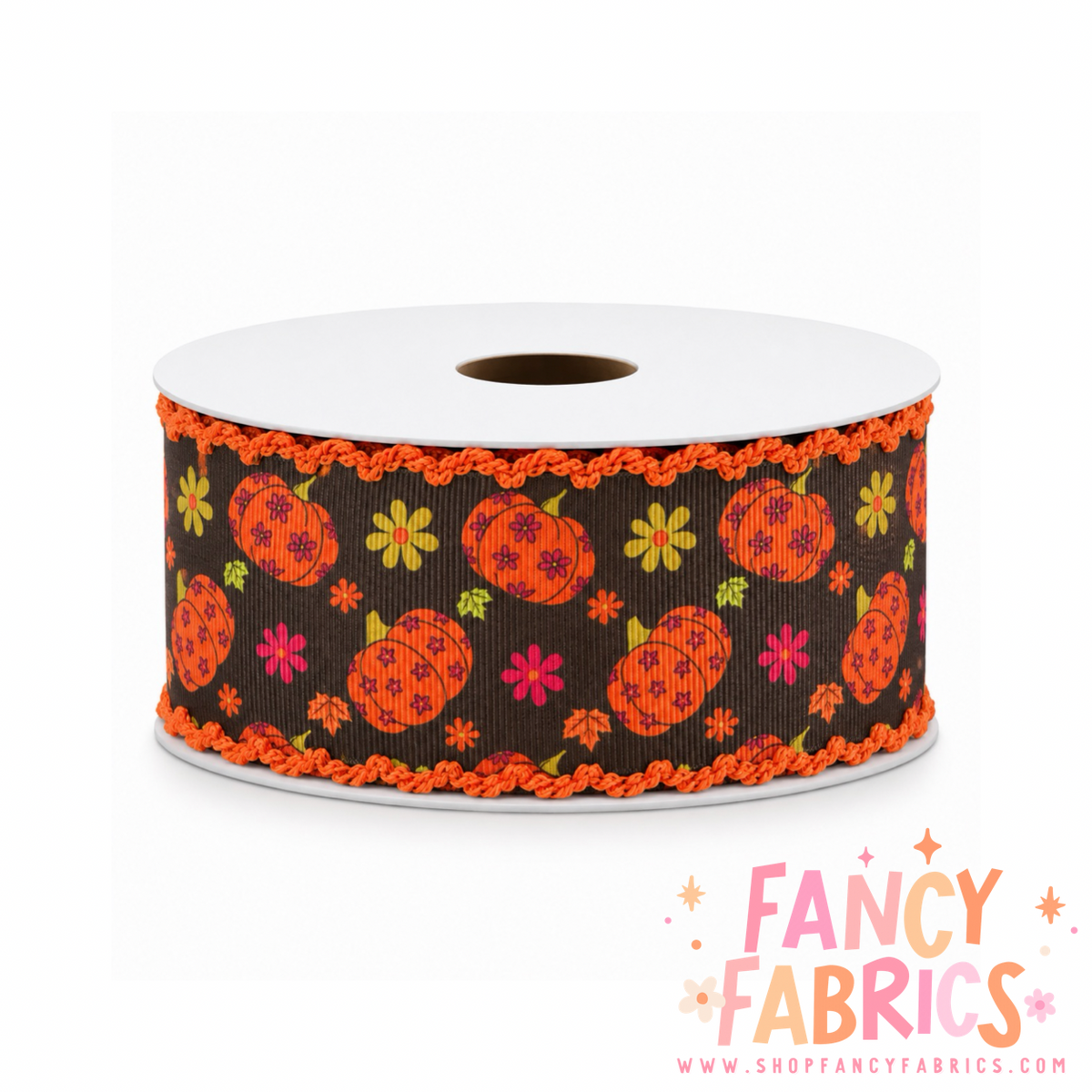 Groovy Pumpkins | 2" Single Sided | Moonstitch Printed Ribbon | Ready To Ship