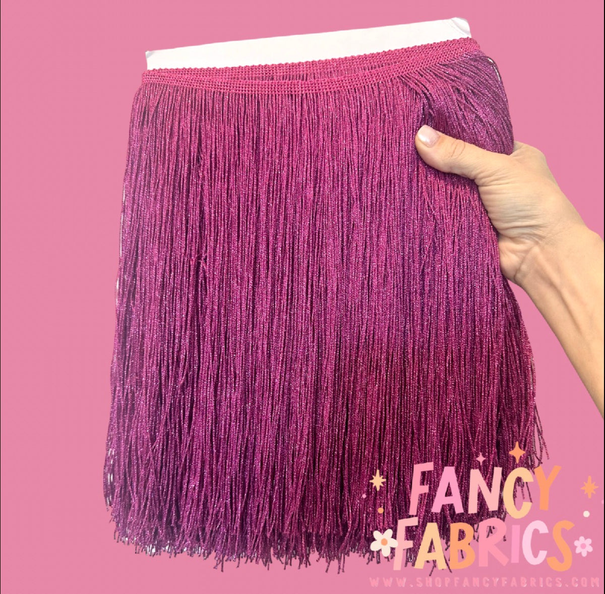 Fuschia | XL Metallic Fringe | Ready To Ship