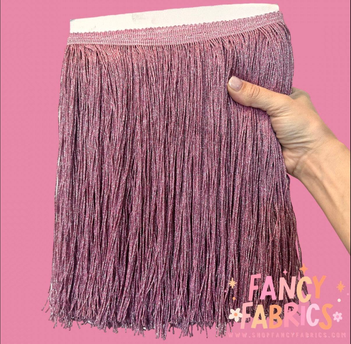 Baby Pink | XL Metallic Fringe | Ready To Ship