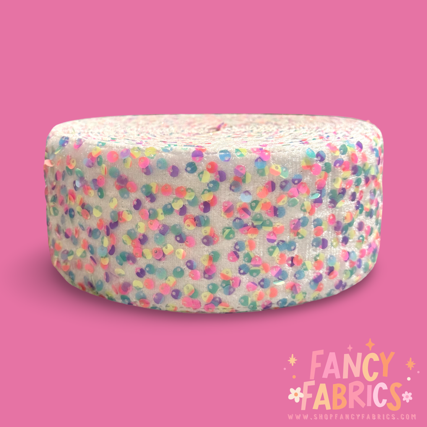 Pastel Princess | 3" Single Sided | Sequin Velvet Ribbon | Ready To Ship