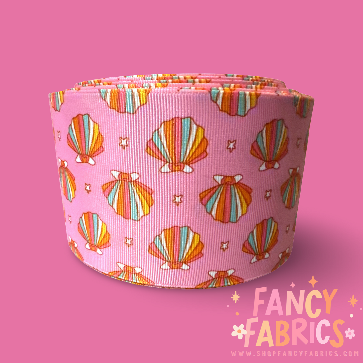 Groovy Seashells | 3" Single Sided | Printed Ribbon | Ready To Ship
