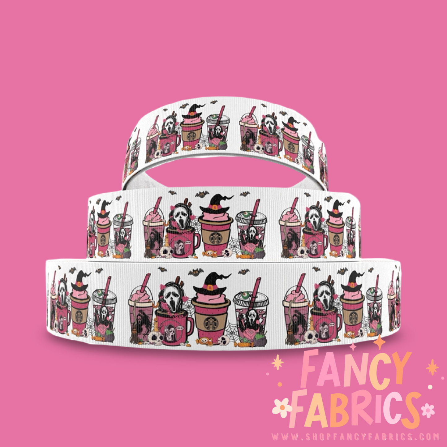 Scream Coffee | 3" Single Sided | Printed Ribbon | Ready To Ship