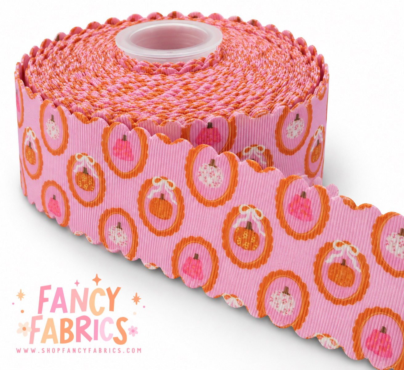 Pumpkin Frames | 2" Single Sided | Scalloped Grosgrain Ribbon | Ready To Ship