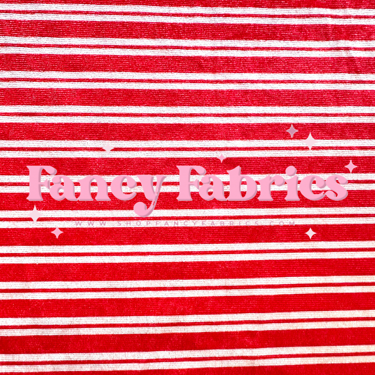 Candy Cane Stripes | Stretch Velvet | Ready To Ship