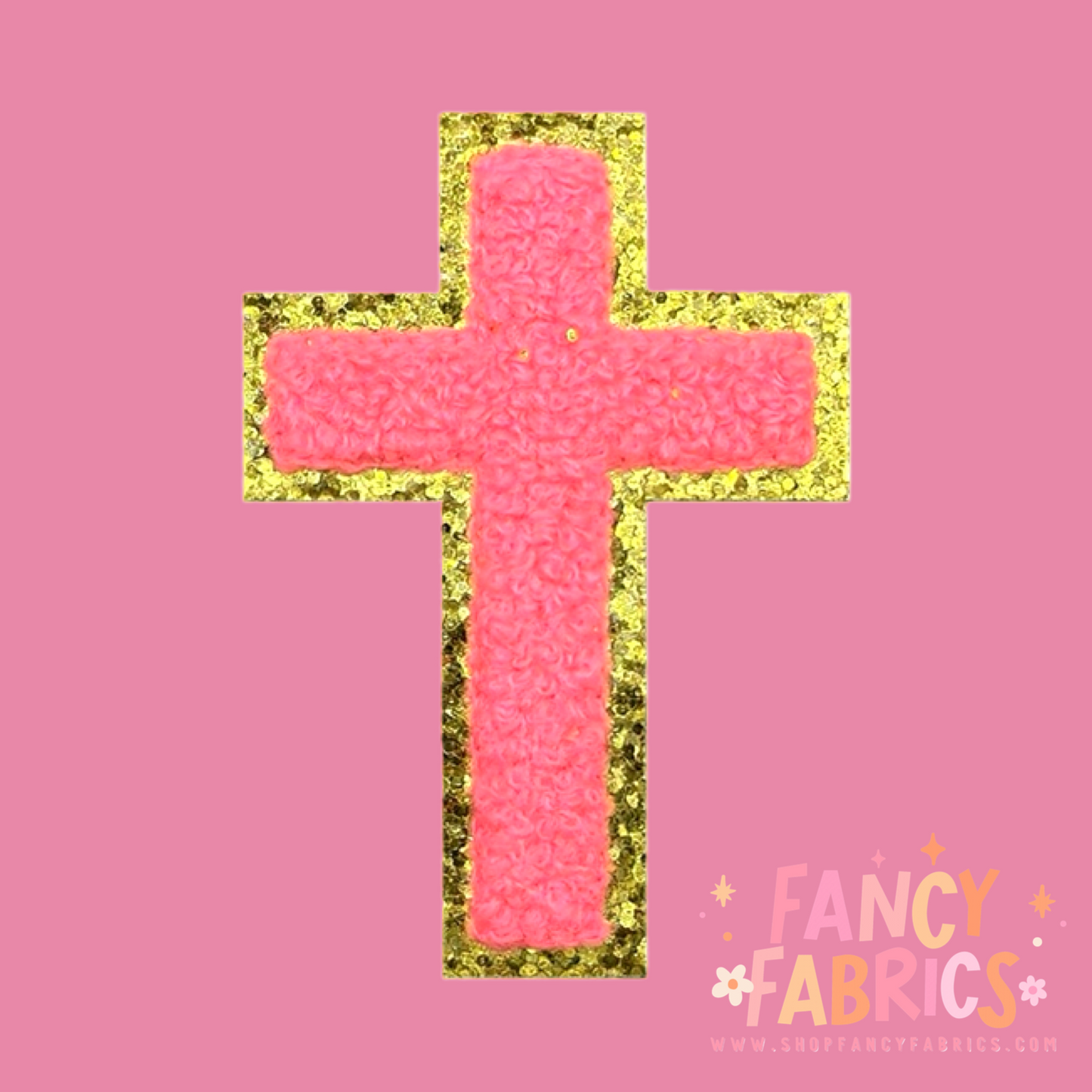 Pink Cross | Iron On Patch | Ready To Ship