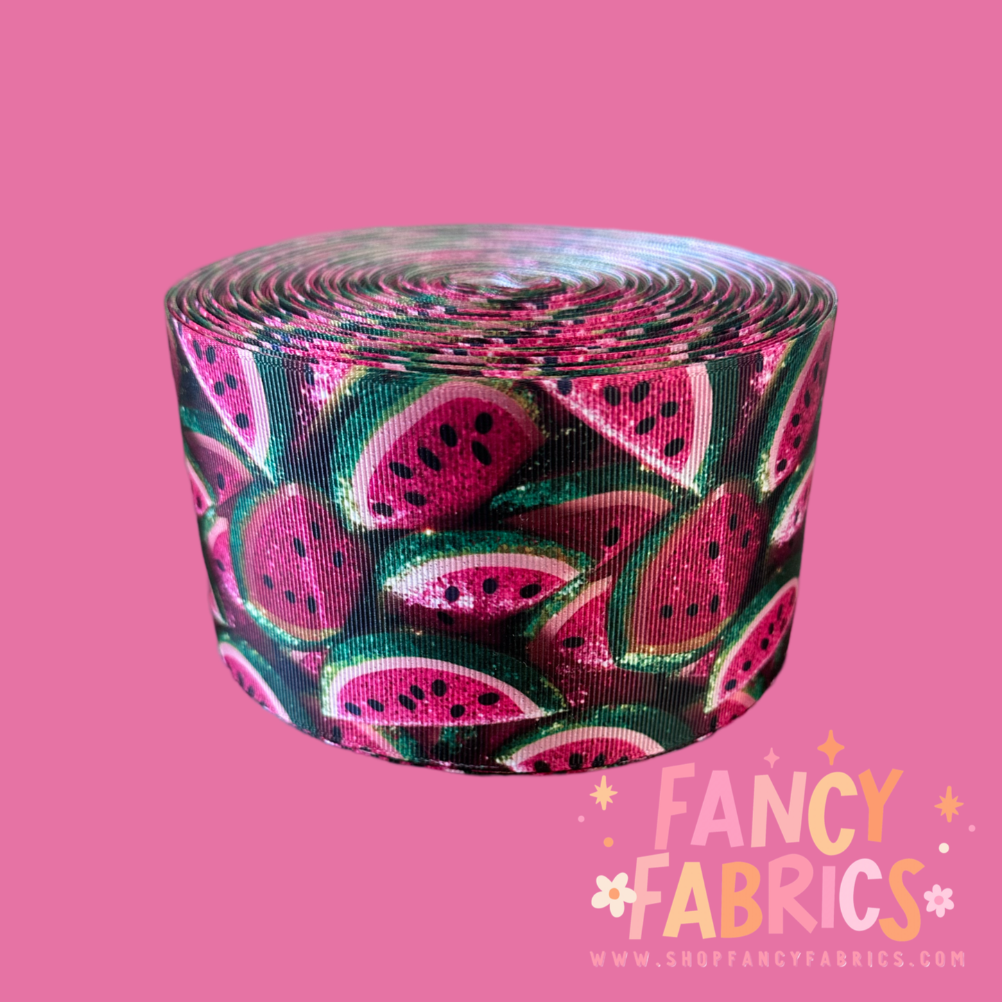 Sparkle Watermelon 3" single sided ribbon