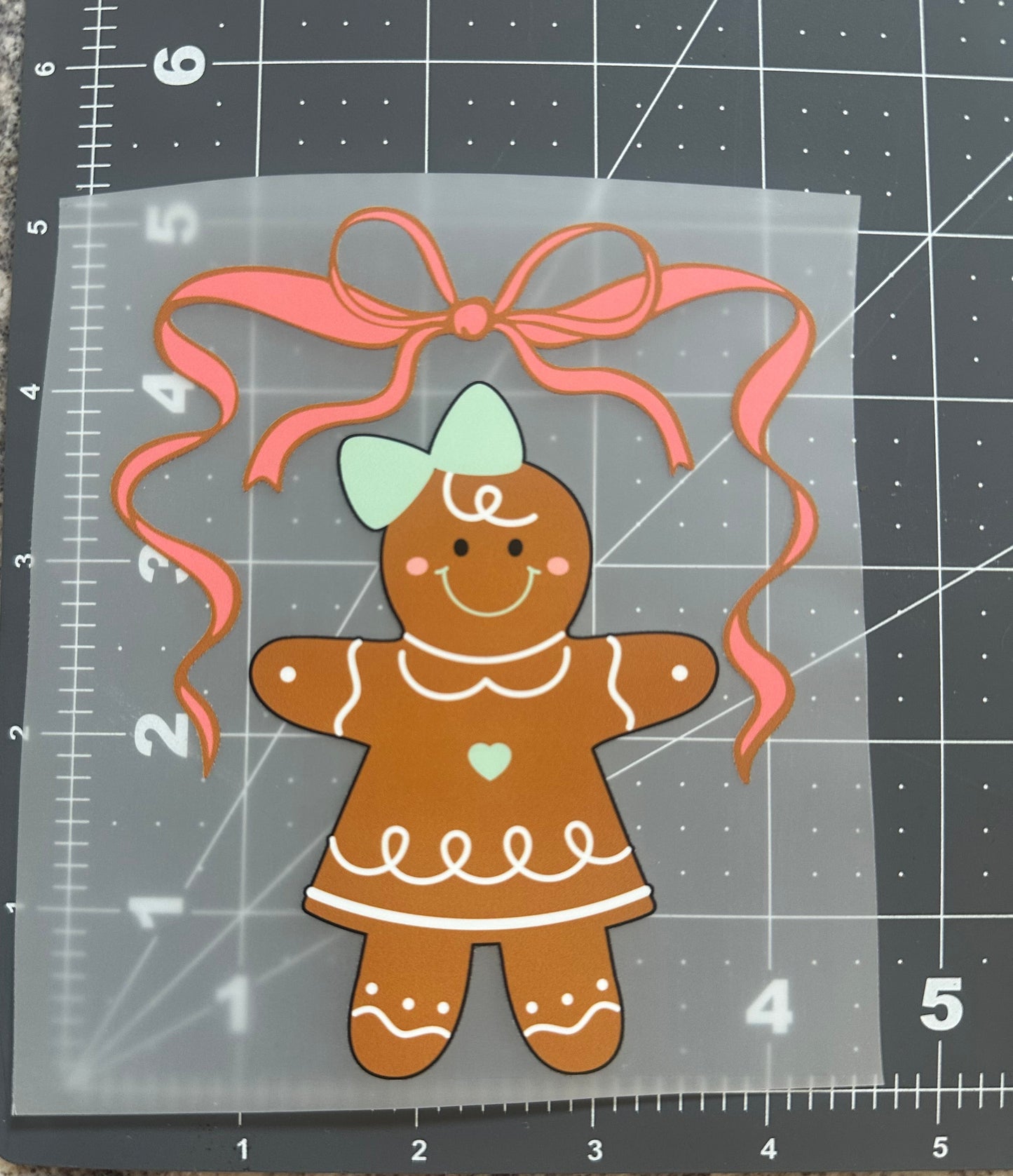 gingerbread bow toddler size dtf transfer