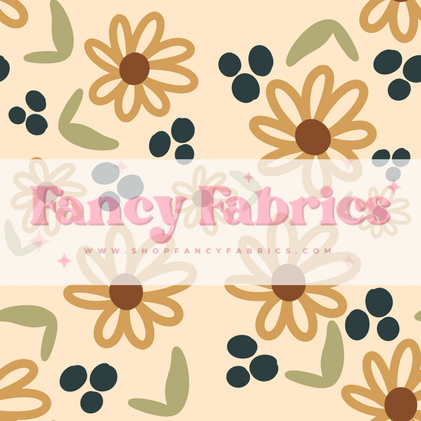 Fall Doodle Flowers | PREORDER | By The Yard