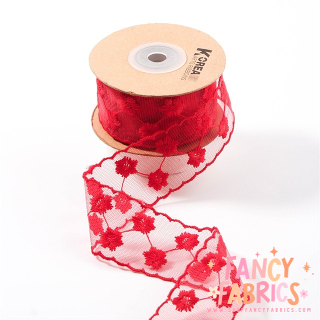 Flower Power | 1.5" Mesh Ribbon | Ready To Ship