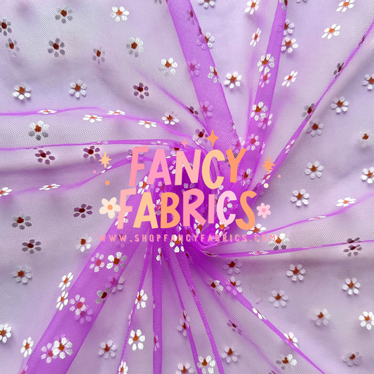 Neon Purple | Tiny Daisy Mesh | Ready To Ship