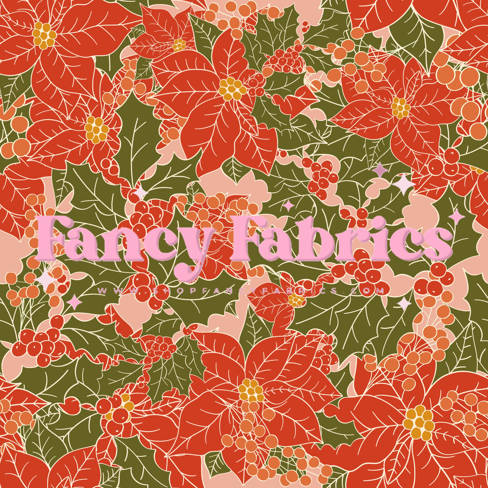 Poinsettias | PREORDER | By The Yard