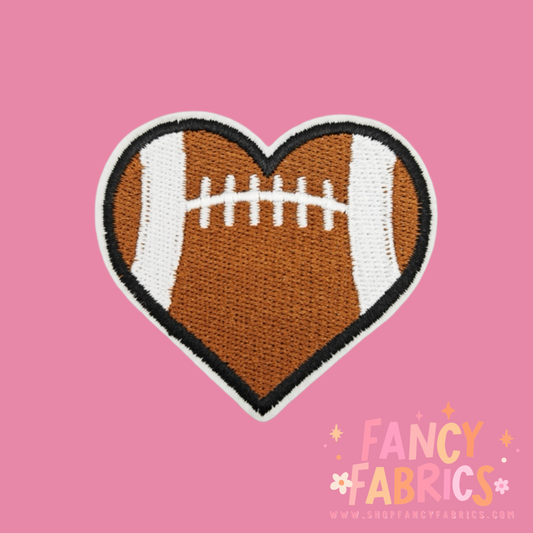 Football Heart (Light) | Iron On Patch