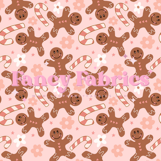 Pink Gingerbread Fabric