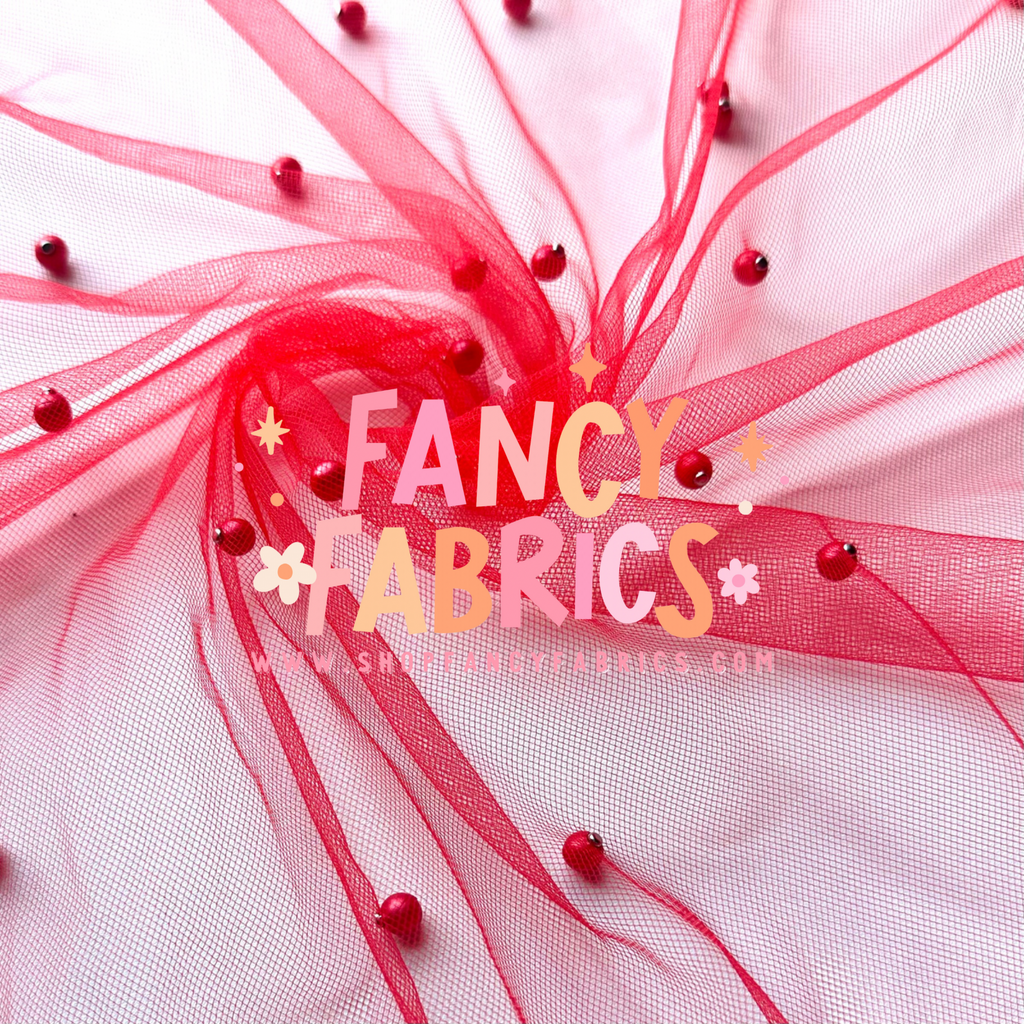 Red | Pearl Mesh | Ready To Ship