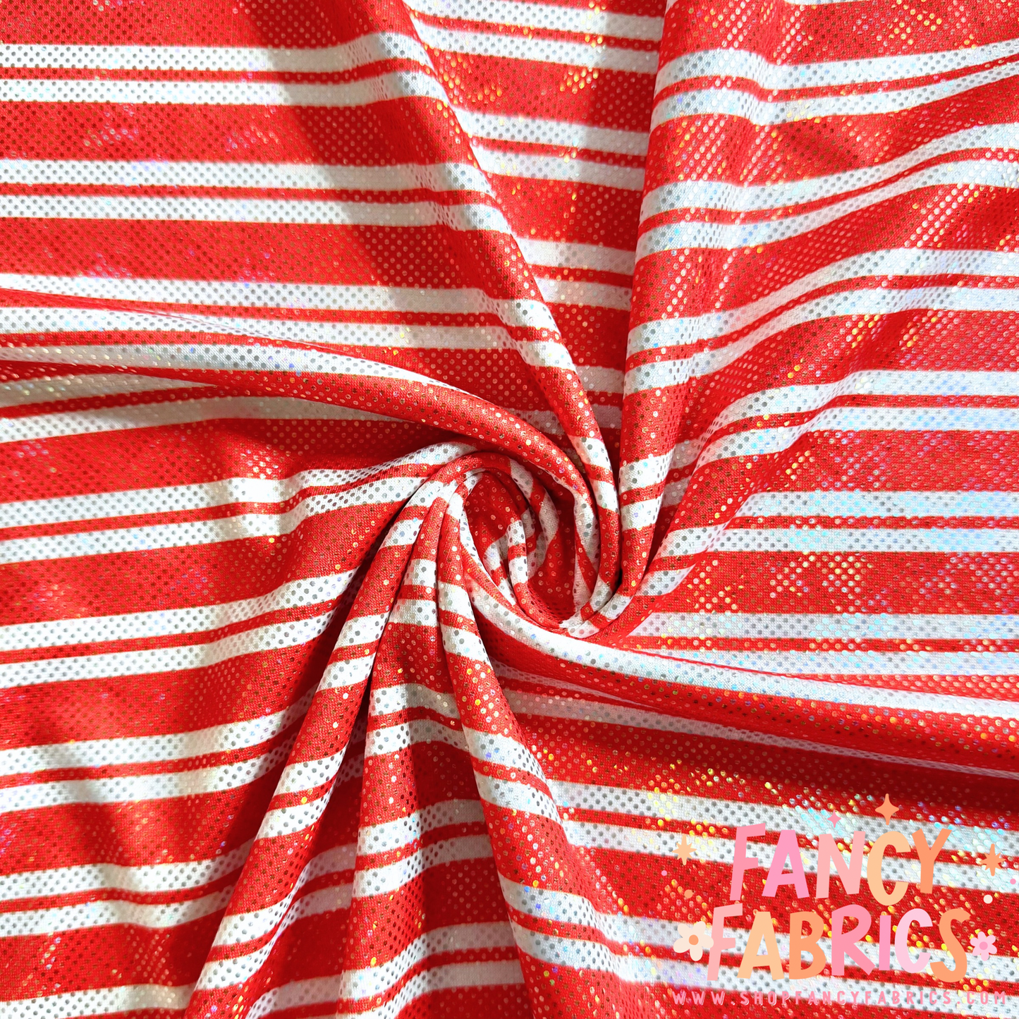 Candy Cane Stripes | 6x6 Scaling | Printed Shattered Holographic | Ready To Ship