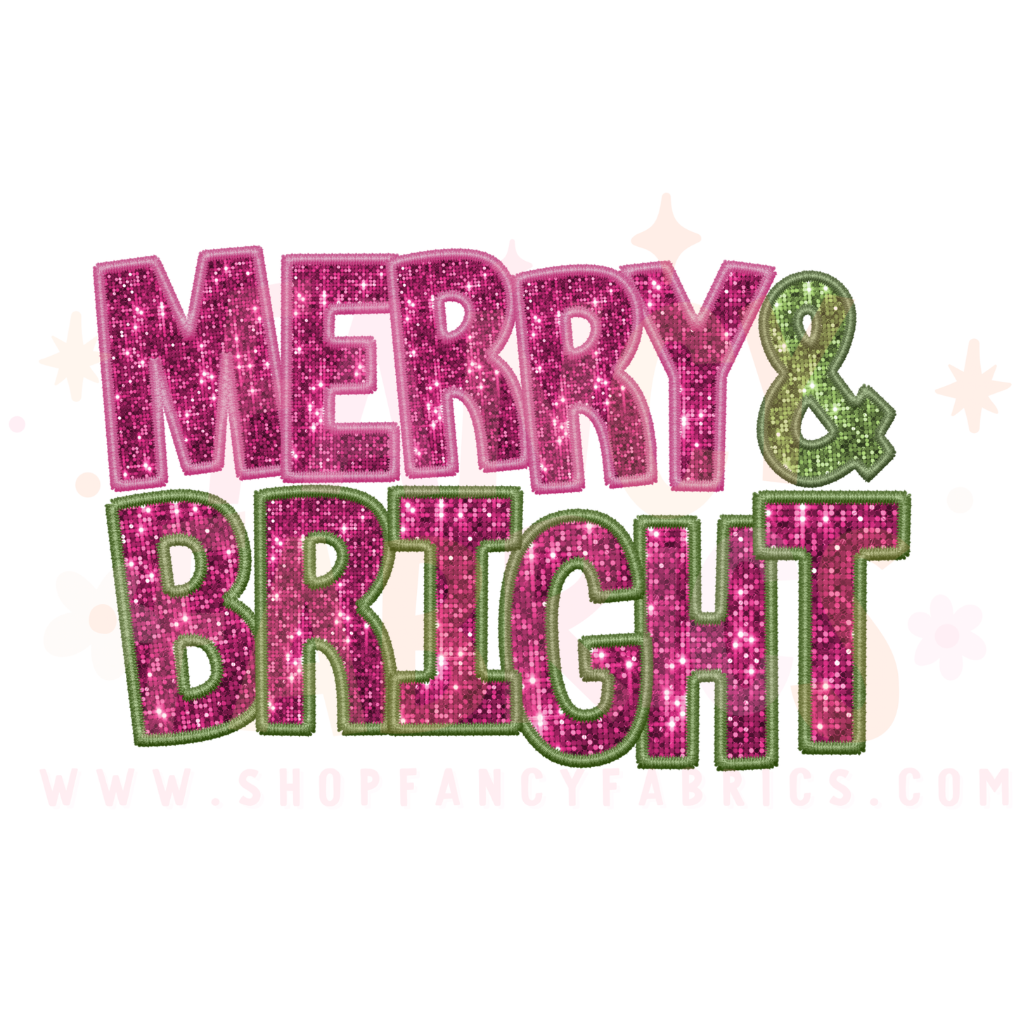 Merry & Bright (Glitter) | Adult Size | DTF Transfer | Ready To Ship