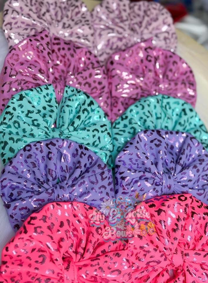 Neon Pink Leopard | Foil Spandex