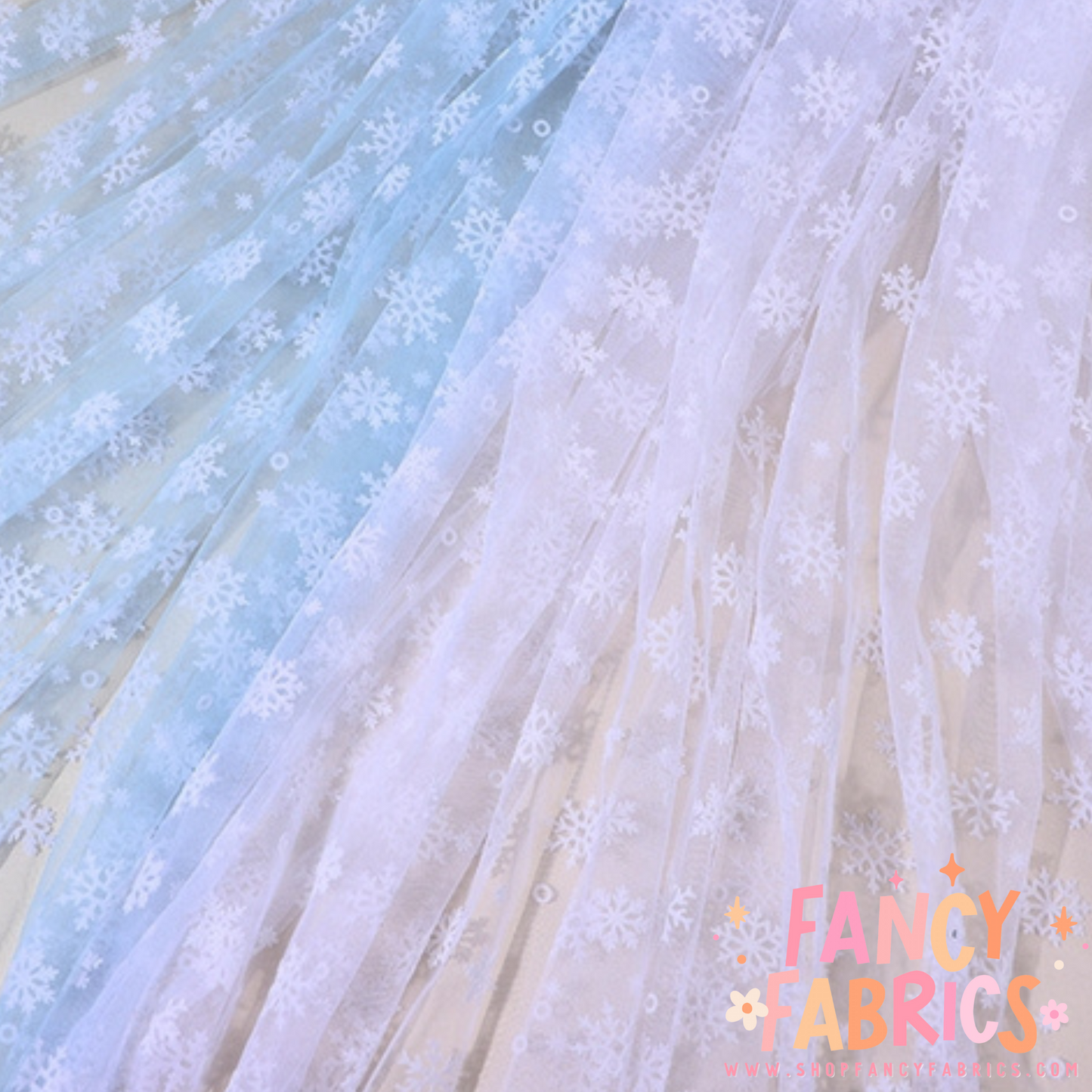 Flocked Snowflakes | Mesh | Ready To Ship