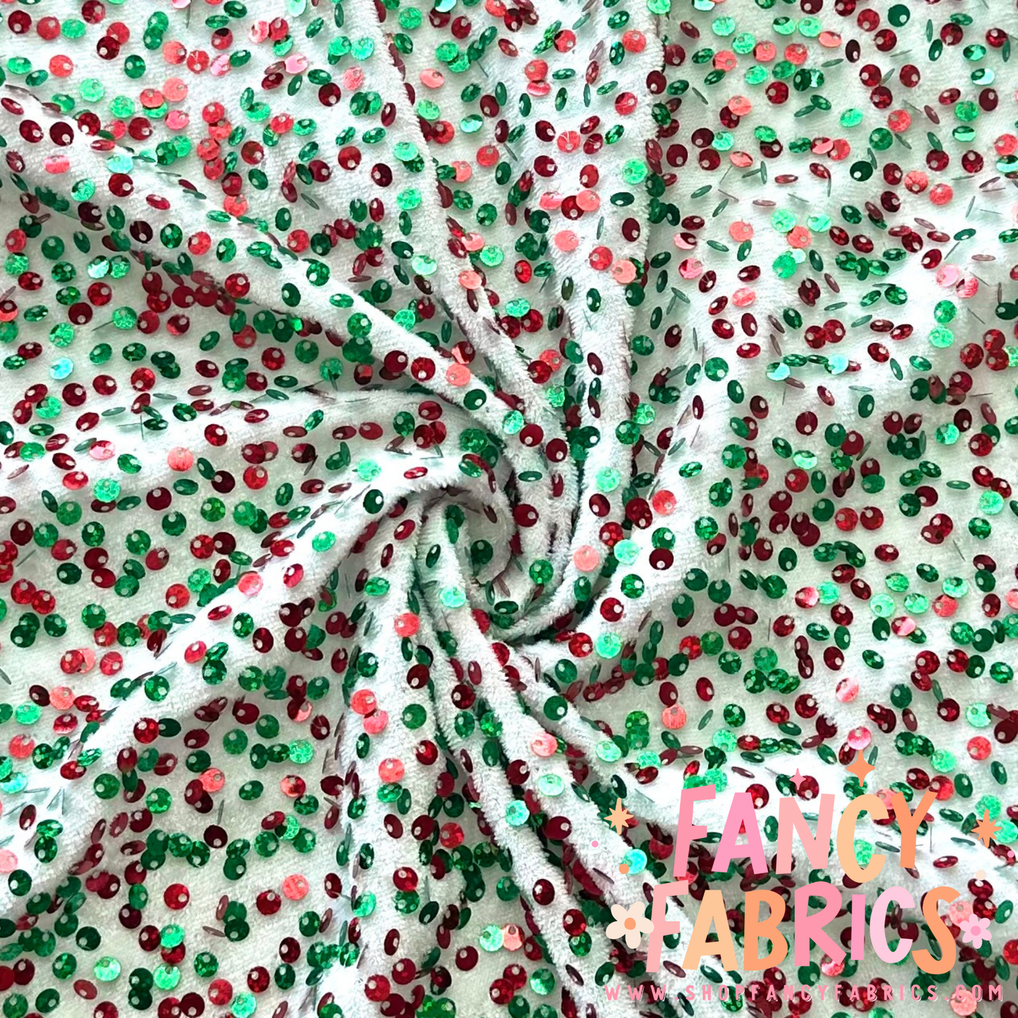 Red + Green | Stretch Sequin Velvet | Ready To Ship