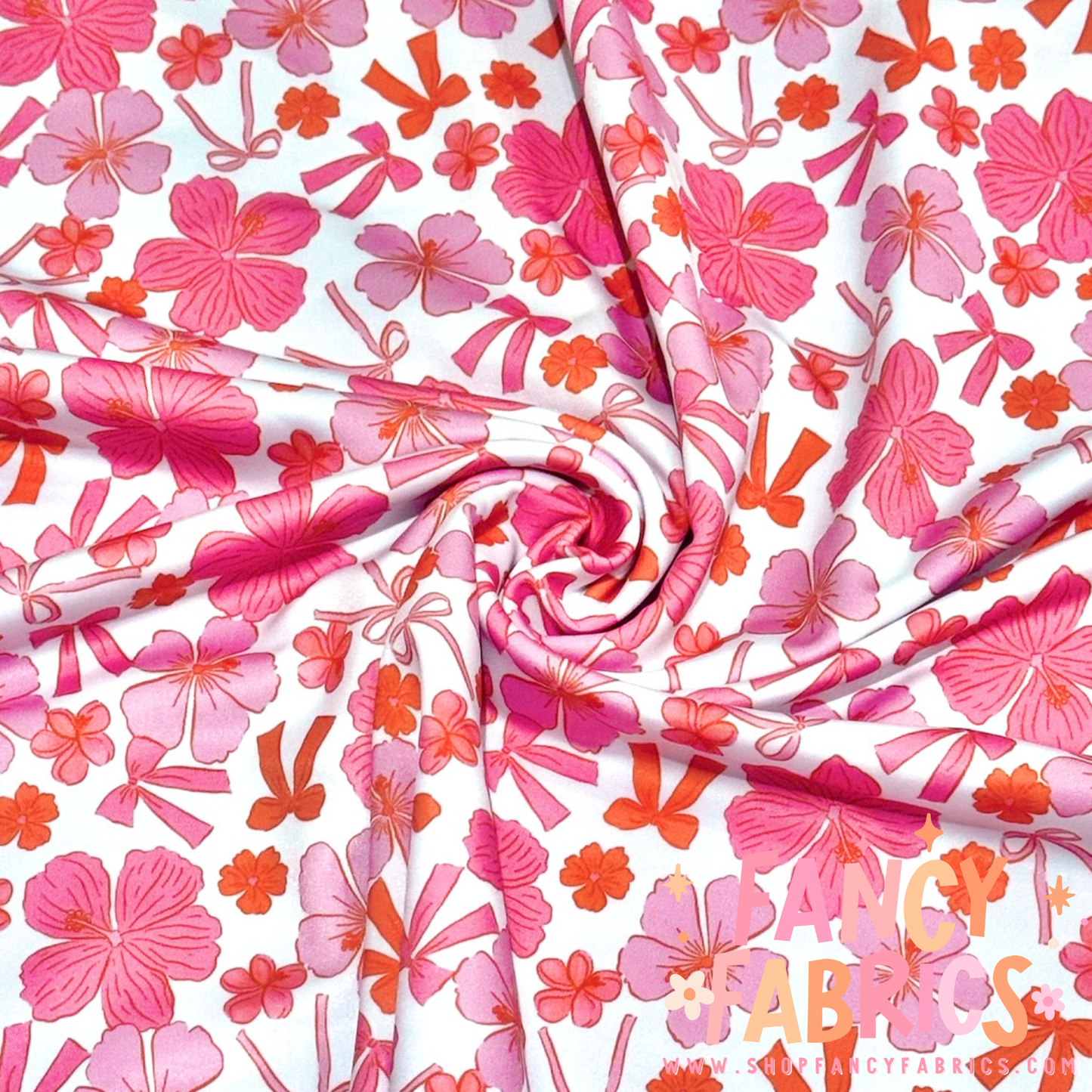 Pink + Orange Floral Bows | Swim | 6x6 Scaling | Ready To Ship