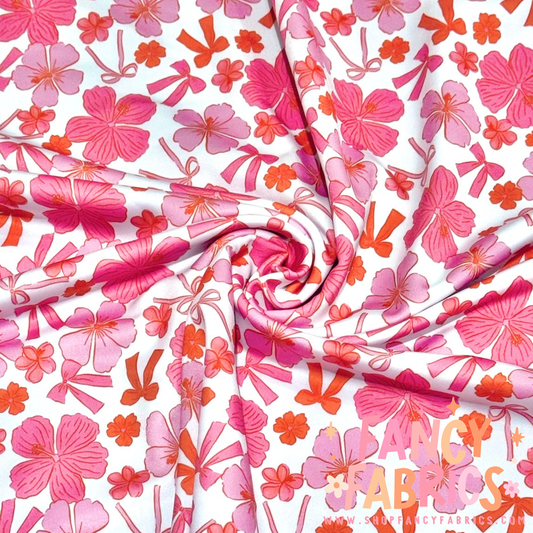 Pink + Orange Floral Bows | Swim | 6x6 Scaling | Ready To Ship