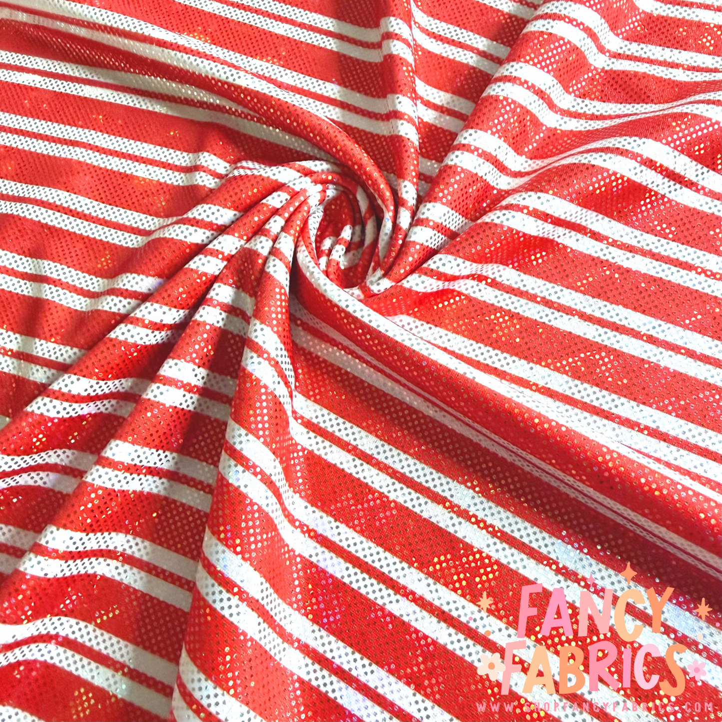 Candy Cane Stripes | 6x6 Scaling | Printed Shattered Holographic | Ready To Ship