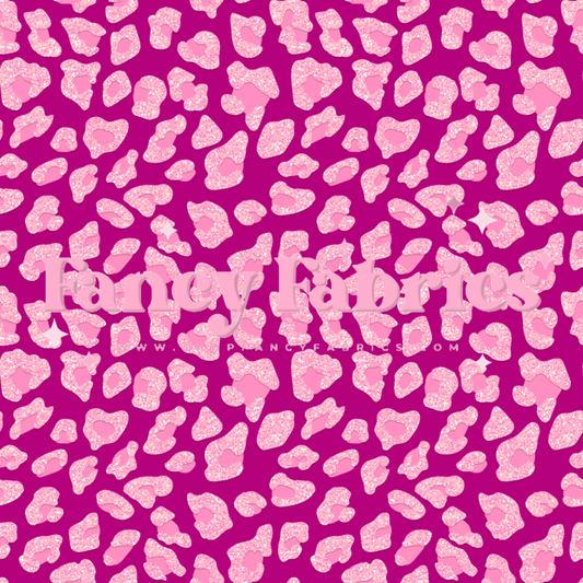 Pink Glitter Leopard | PREORDER | By The Yard
