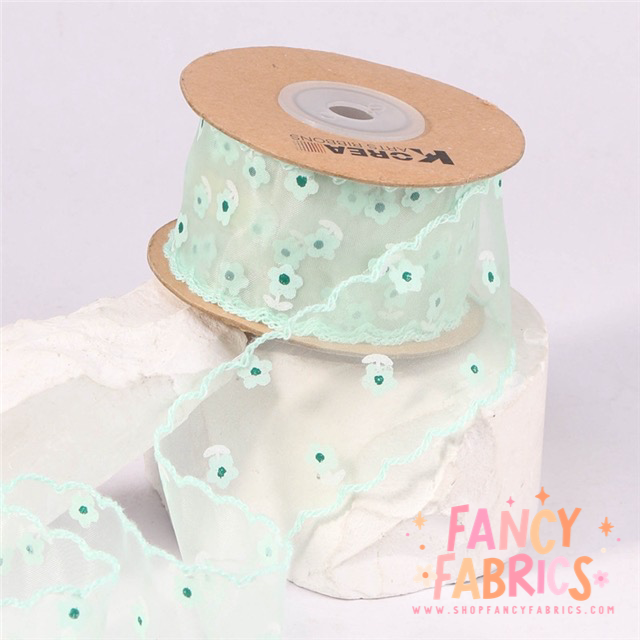 Simple Daisies | 1.5" Moon Ribbon | Ready To Ship