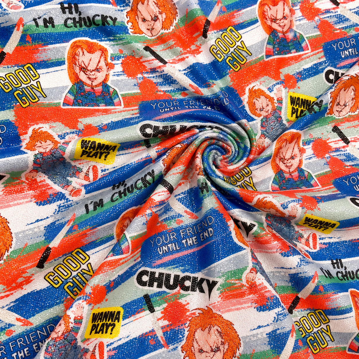 Chucky Brushstrokes | 4x4 Scaling | Printed Holographic | Ready To Ship
