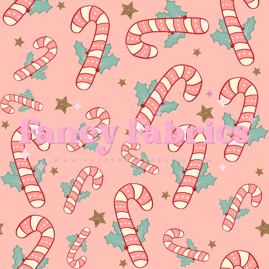 Candy Canes (Pink) | PREORDER | By The Yard