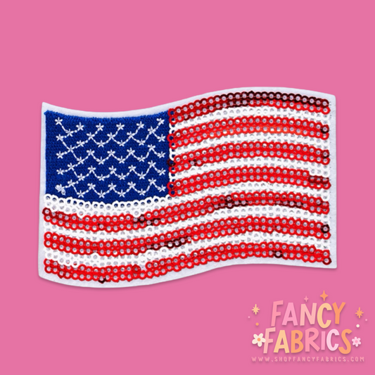 Sequin American Flag | Iron On Patch | Ready To Ship