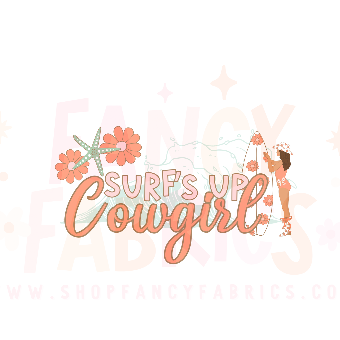 Surfs Up Cowgirl | Child Size | DTF Transfer