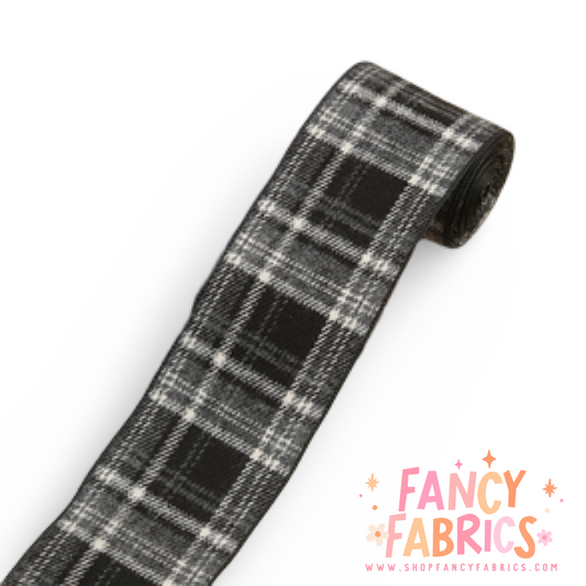 Black | 1.5" Single Sided | Plaid Ribbon | Ready To Ship