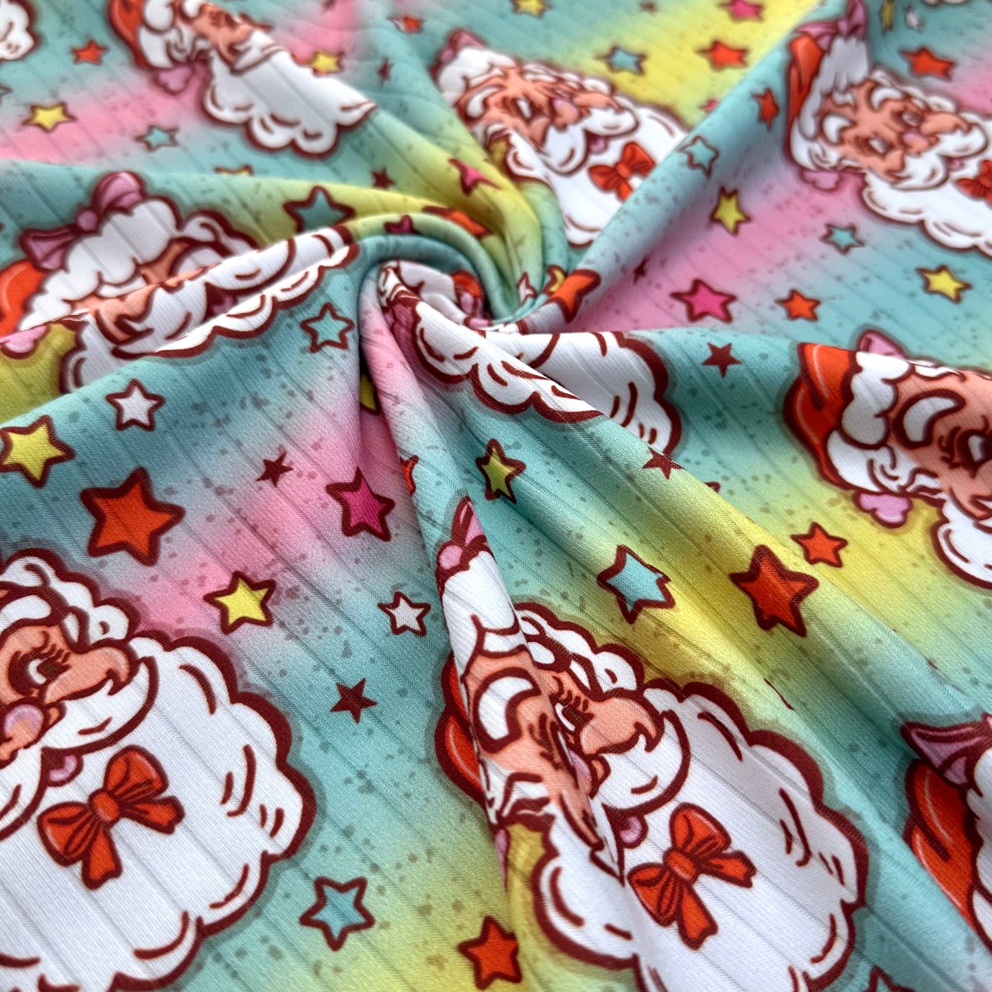 Ombré Santa | 6x6 | Brushed Rib | Ready To Ship