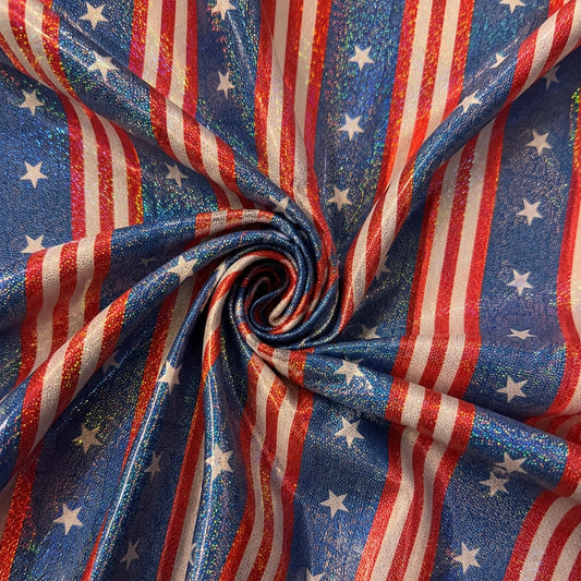 Patriotic Stripes | 4x4 Scaling | Printed Holographic | Ready To Ship