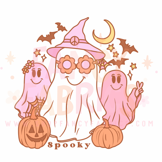 Spooky + Groovy Ghosts | Toddler Size | DTF Transfer