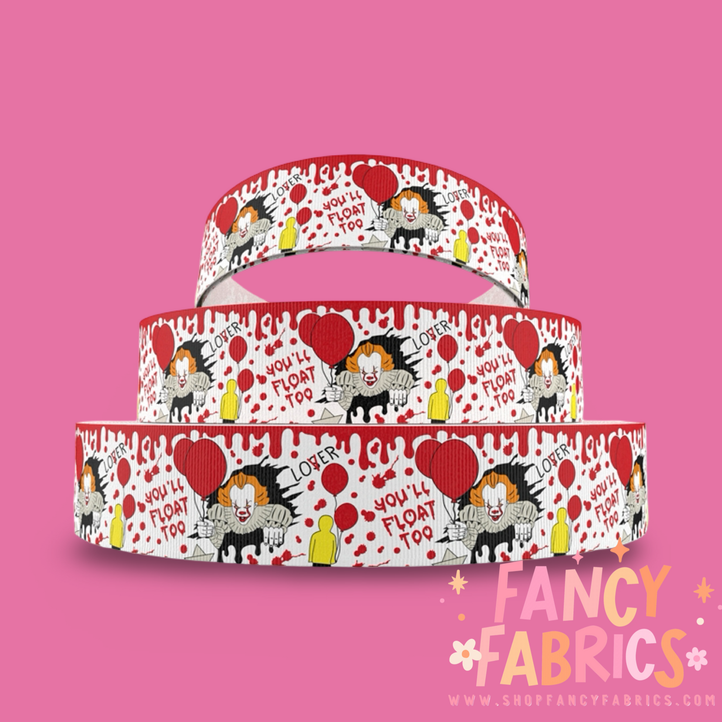 Penny Blood Splatter  | 3" Single Sided | Printed Ribbon | Ready To Ship