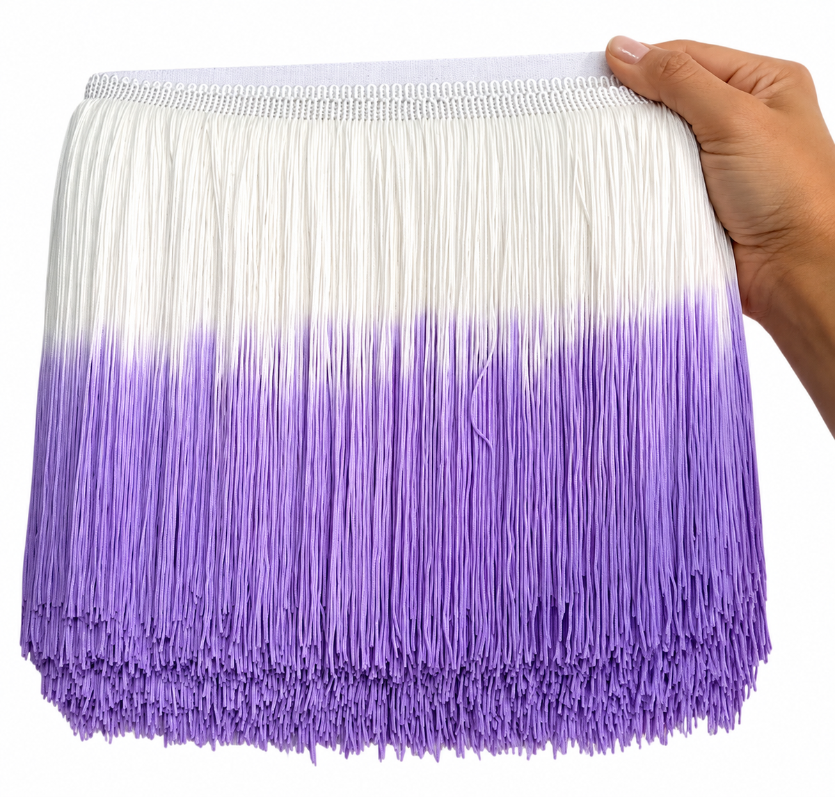 White + Lavender | Ombré Fringe | By The Yard
