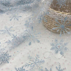 Blue Sequin Snowflakes | Mesh | Ready To Ship