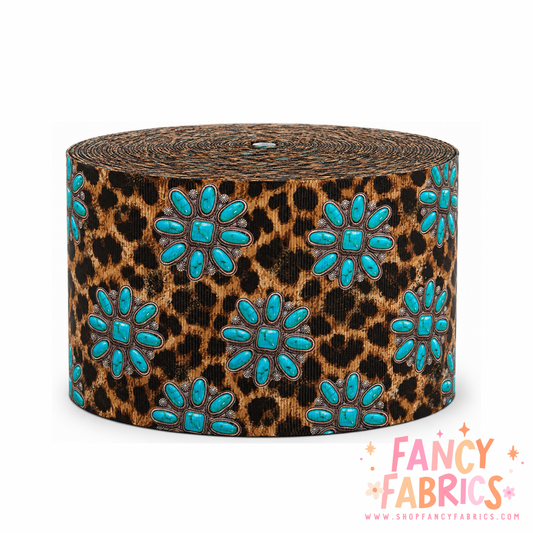 Turquoise Concho | 3" Single Sided | Printed Ribbon | Ready To Ship