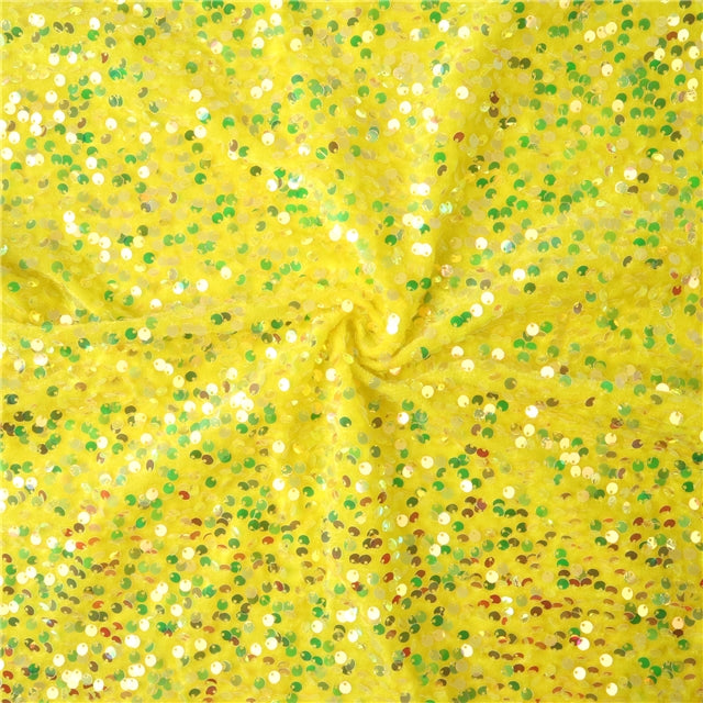 Yellow | Stretch Sequin Velvet | Ready To Ship