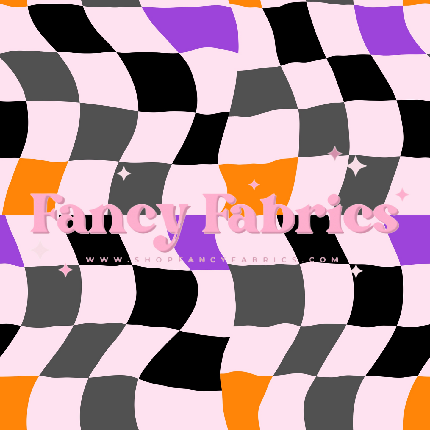 Wavy Halloween Checkers | PREORDER | By The Yard